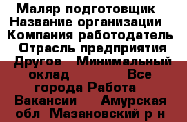 Маляр-подготовщик › Название организации ­ Компания-работодатель › Отрасль предприятия ­ Другое › Минимальный оклад ­ 20 000 - Все города Работа » Вакансии   . Амурская обл.,Мазановский р-н